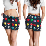 8-Bit Pixel Game Items Print Women's Shorts