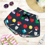 8-Bit Pixel Game Items Print Women's Shorts