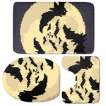 8-Bit Pixel Halloween Bat Print 3 Piece Bath Mat Set