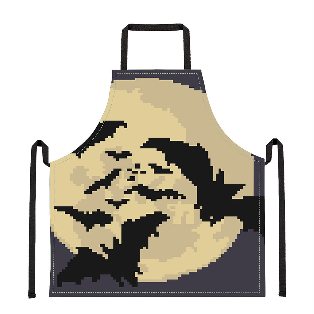 8-Bit Pixel Halloween Bat Print Apron