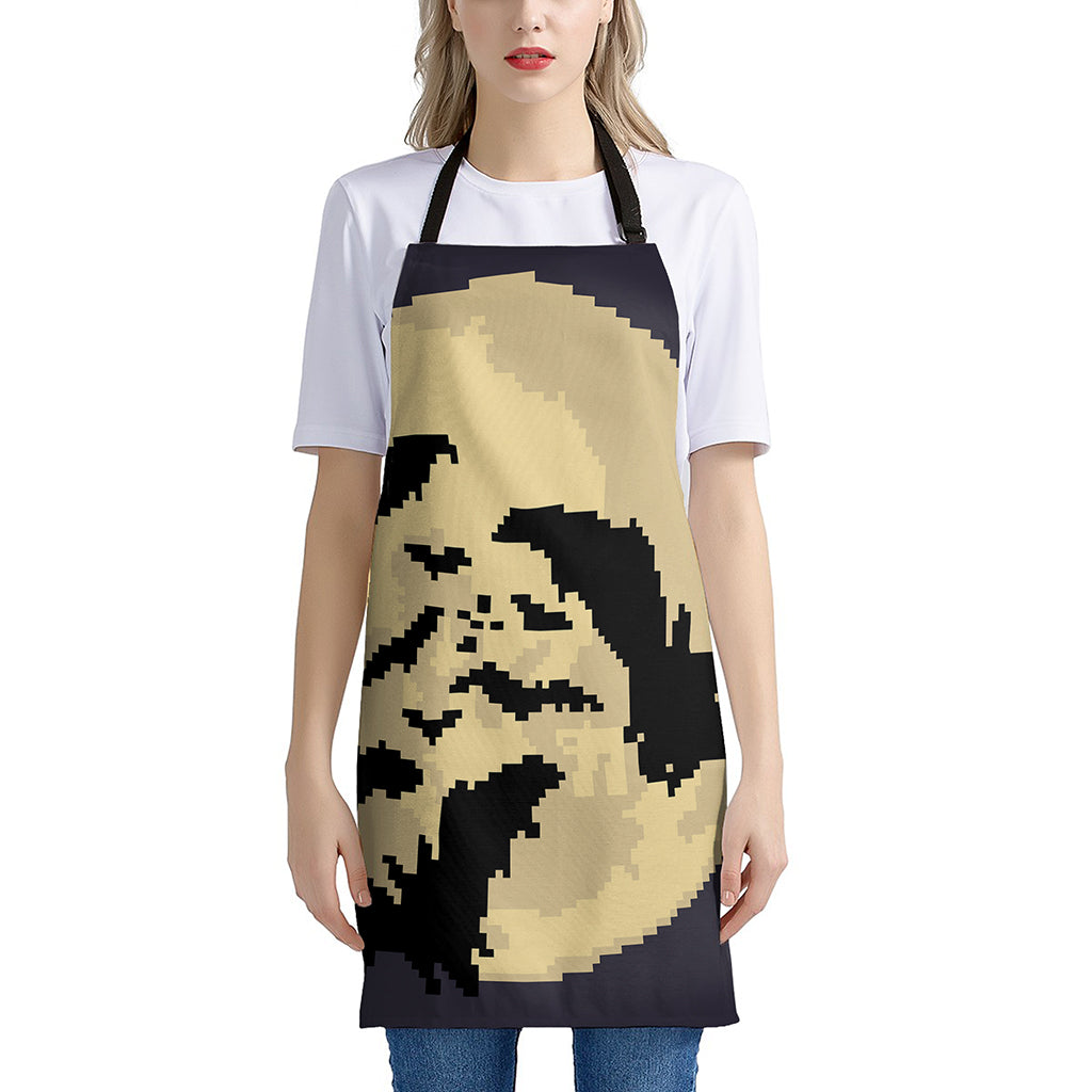 8-Bit Pixel Halloween Bat Print Apron