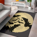 8-Bit Pixel Halloween Bat Print Area Rug