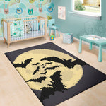 8-Bit Pixel Halloween Bat Print Area Rug