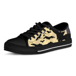 8-Bit Pixel Halloween Bat Print Black Low Top Shoes 