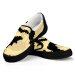 8-Bit Pixel Halloween Bat Print Black Slip On Shoes