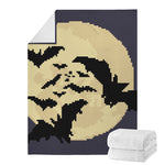 8-Bit Pixel Halloween Bat Print Blanket