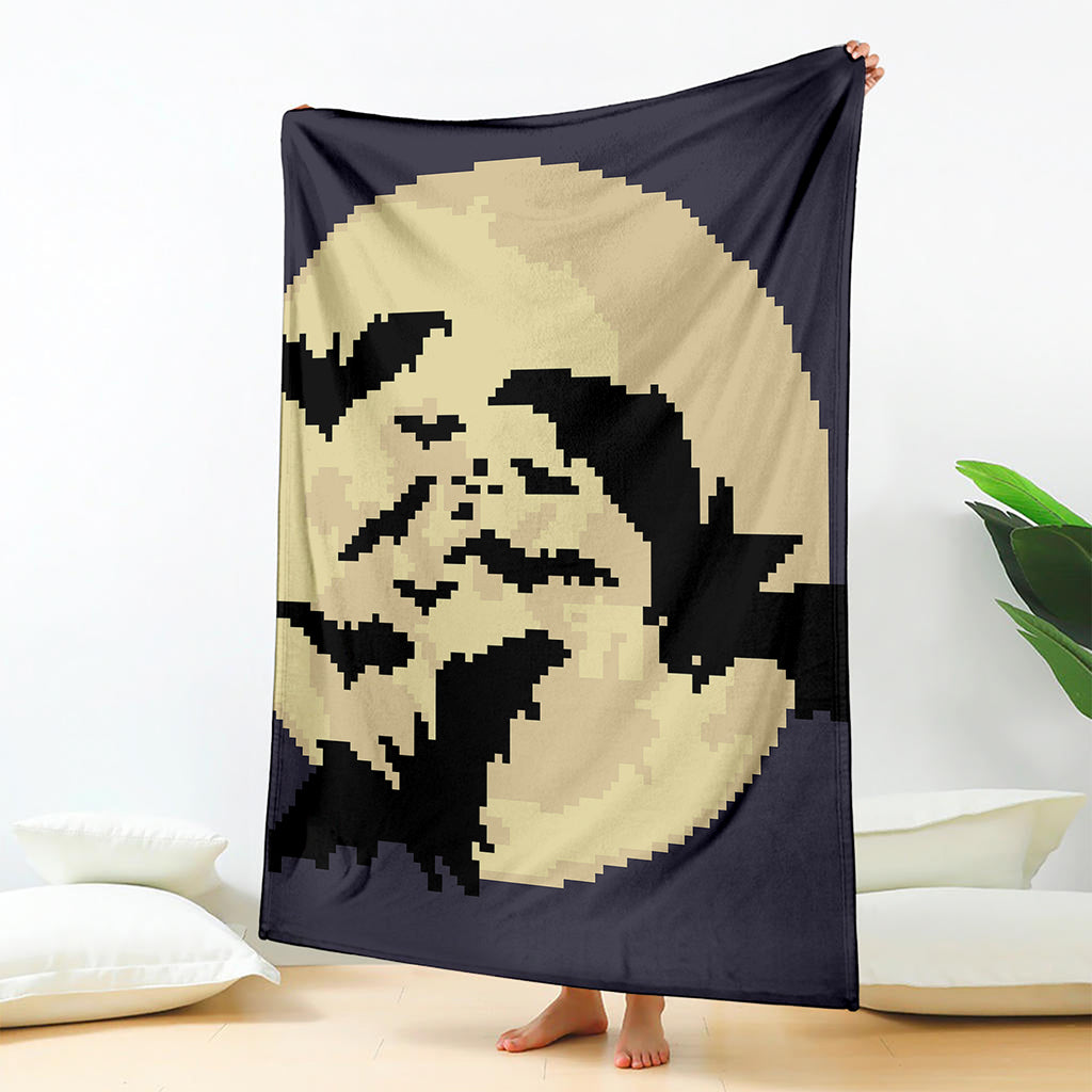 8-Bit Pixel Halloween Bat Print Blanket