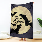 8-Bit Pixel Halloween Bat Print Blanket