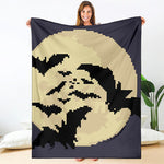 8-Bit Pixel Halloween Bat Print Blanket