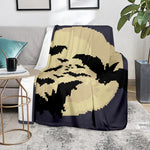 8-Bit Pixel Halloween Bat Print Blanket