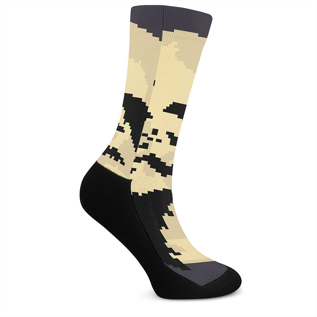 8-Bit Pixel Halloween Bat Print Crew Socks