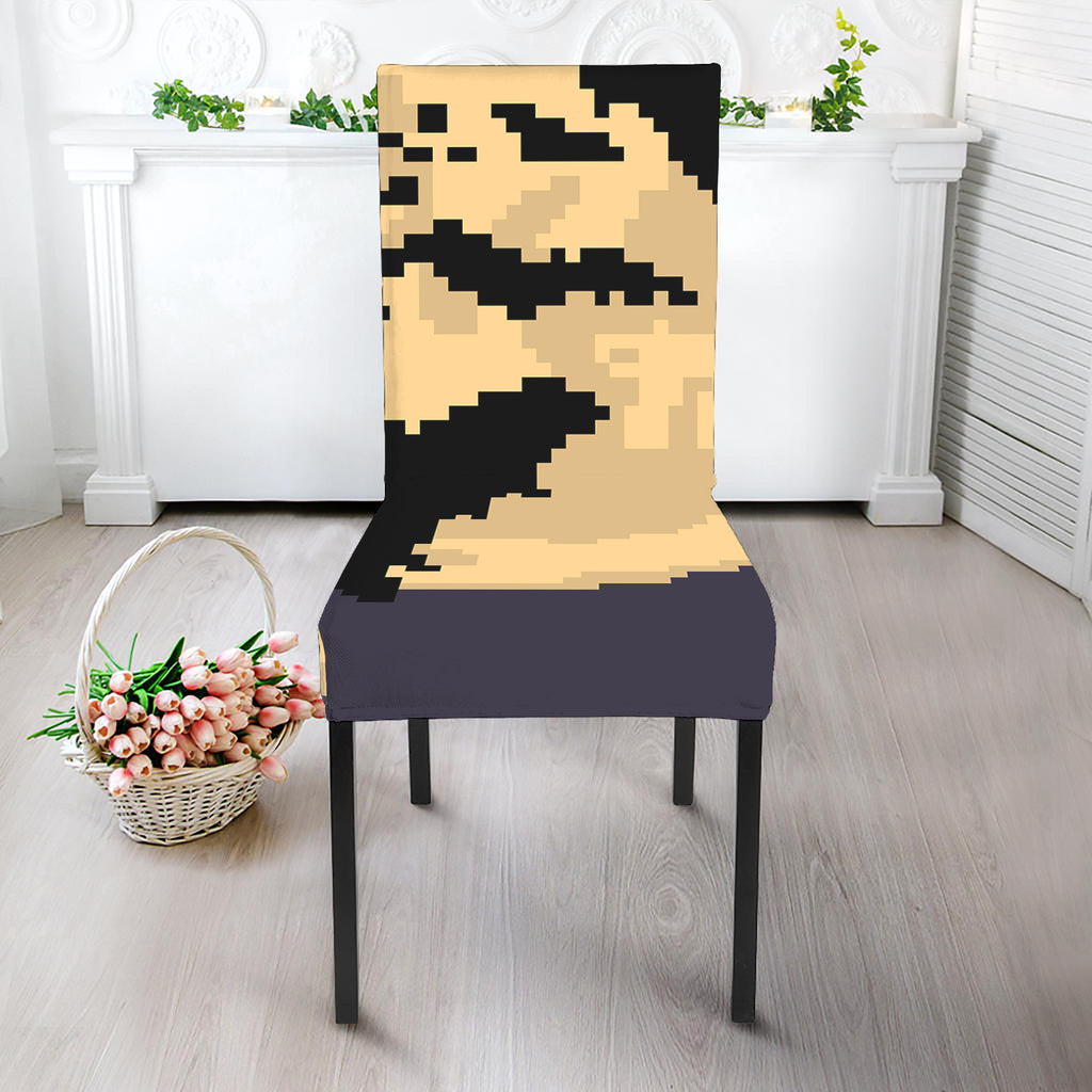 8-Bit Pixel Halloween Bat Print Dining Chair Slipcover