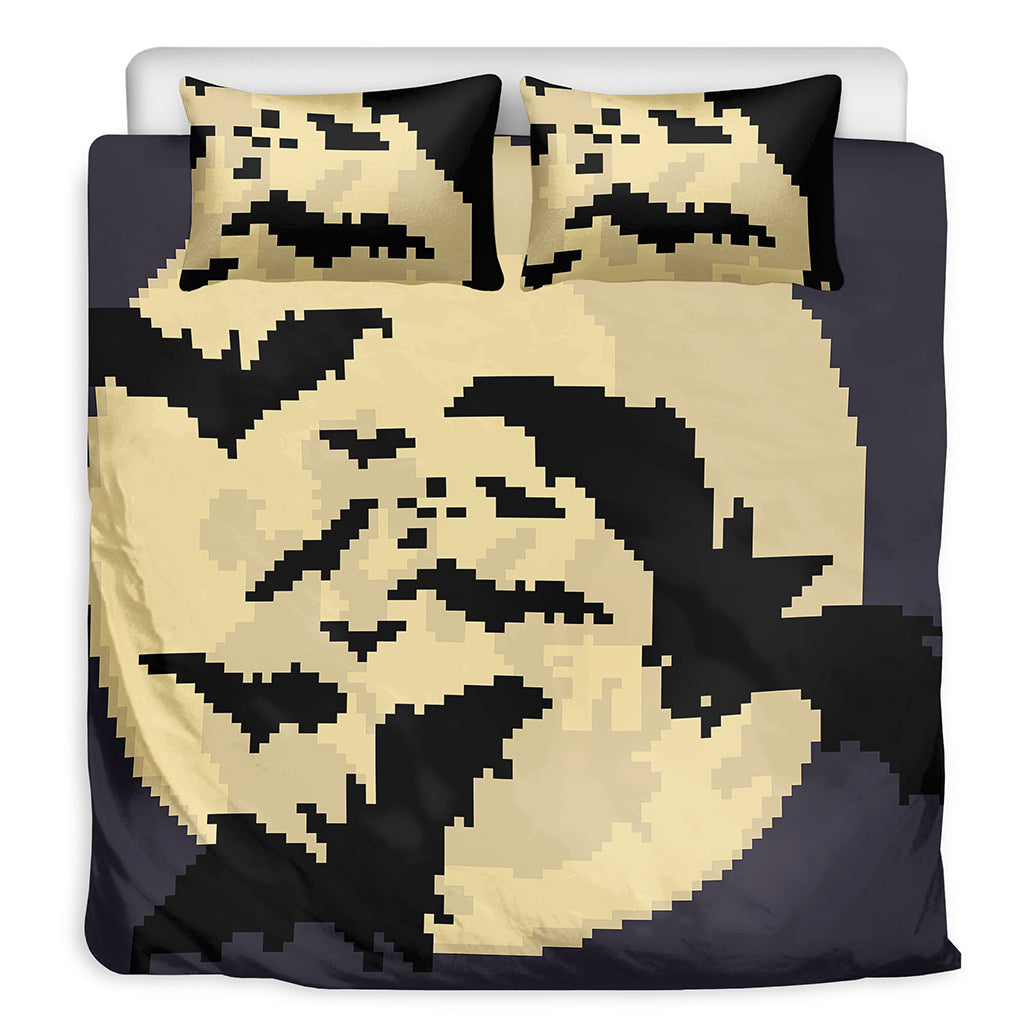 8-Bit Pixel Halloween Bat Print Duvet Cover Bedding Set