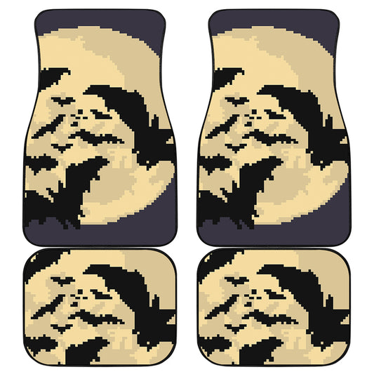 8-Bit Pixel Halloween Bat Print Front and Back Car Floor Mats