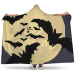 8-Bit Pixel Halloween Bat Print Hooded Blanket