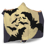 8-Bit Pixel Halloween Bat Print Hooded Blanket