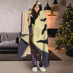 8-Bit Pixel Halloween Bat Print Hooded Blanket