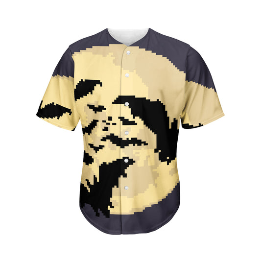 8-Bit Pixel Halloween Bat Print Men's Baseball Jersey