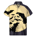 8-Bit Pixel Halloween Bat Print Men's Short Sleeve Shirt
