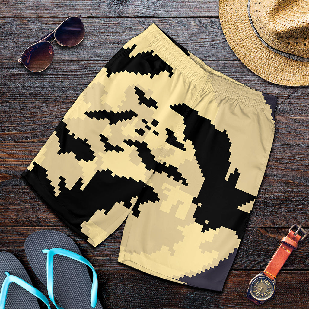8-Bit Pixel Halloween Bat Print Men's Shorts