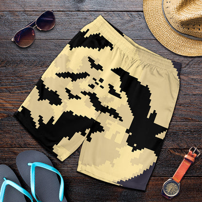 8-Bit Pixel Halloween Bat Print Men's Shorts