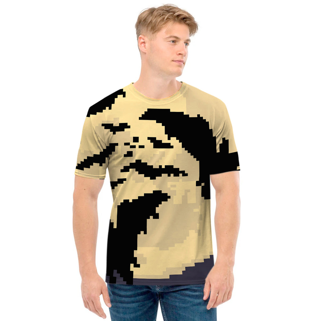 8-Bit Pixel Halloween Bat Print Men's T-Shirt