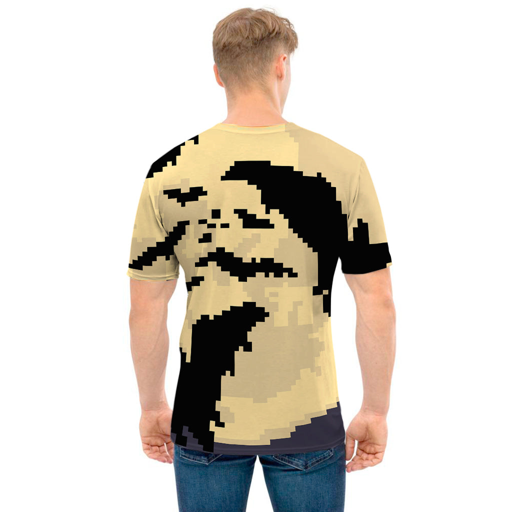 8-Bit Pixel Halloween Bat Print Men's T-Shirt