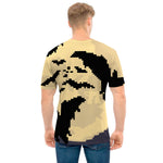 8-Bit Pixel Halloween Bat Print Men's T-Shirt