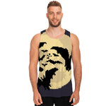 8-Bit Pixel Halloween Bat Print Men's Tank Top