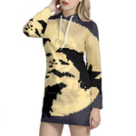 8-Bit Pixel Halloween Bat Print Pullover Hoodie Dress
