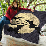 8-Bit Pixel Halloween Bat Print Quilt