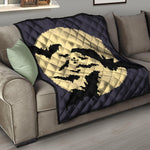 8-Bit Pixel Halloween Bat Print Quilt