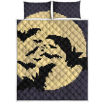 8-Bit Pixel Halloween Bat Print Quilt Bed Set