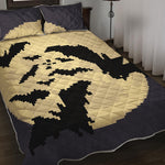 8-Bit Pixel Halloween Bat Print Quilt Bed Set
