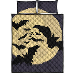 8-Bit Pixel Halloween Bat Print Quilt Bed Set