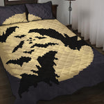 8-Bit Pixel Halloween Bat Print Quilt Bed Set