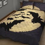 8-Bit Pixel Halloween Bat Print Quilt Bed Set