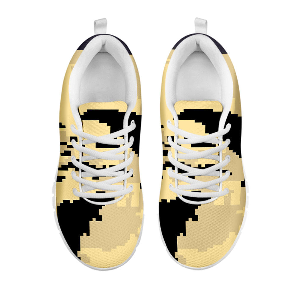 8-Bit Pixel Halloween Bat Print White Sneakers