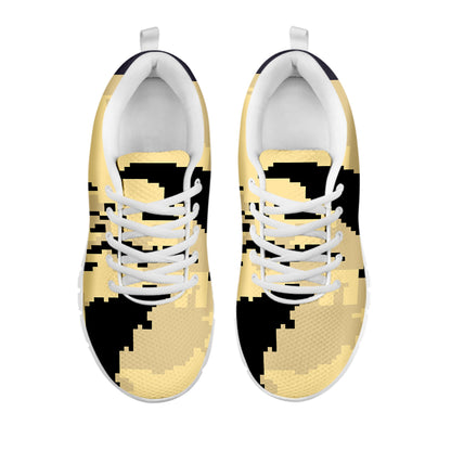 8-Bit Pixel Halloween Bat Print White Sneakers