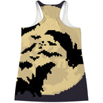 8-Bit Pixel Halloween Bat Print Women's Racerback Tank Top