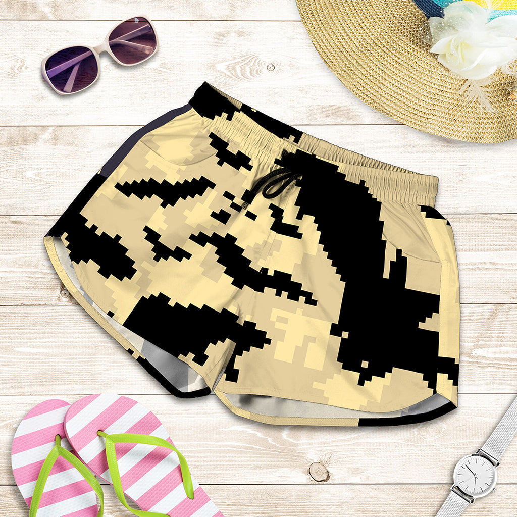 8-Bit Pixel Halloween Bat Print Women's Shorts