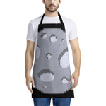 8-Bit Pixel Moon Print Apron