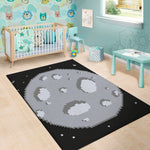 8-Bit Pixel Moon Print Area Rug