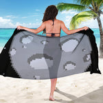 8-Bit Pixel Moon Print Beach Sarong Wrap