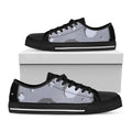 8-Bit Pixel Moon Print Black Low Top Sneakers