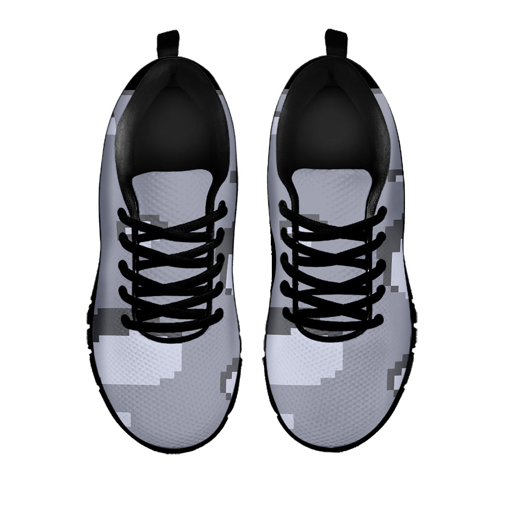 8-Bit Pixel Moon Print Black Sneakers