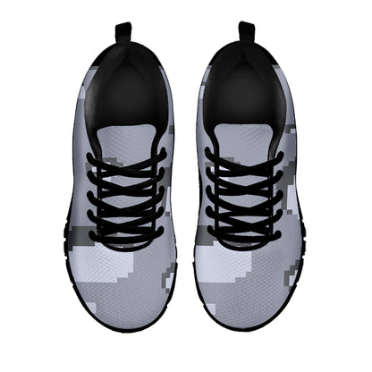 8-Bit Pixel Moon Print Black Sneakers