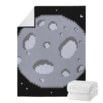 8-Bit Pixel Moon Print Blanket