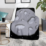 8-Bit Pixel Moon Print Blanket