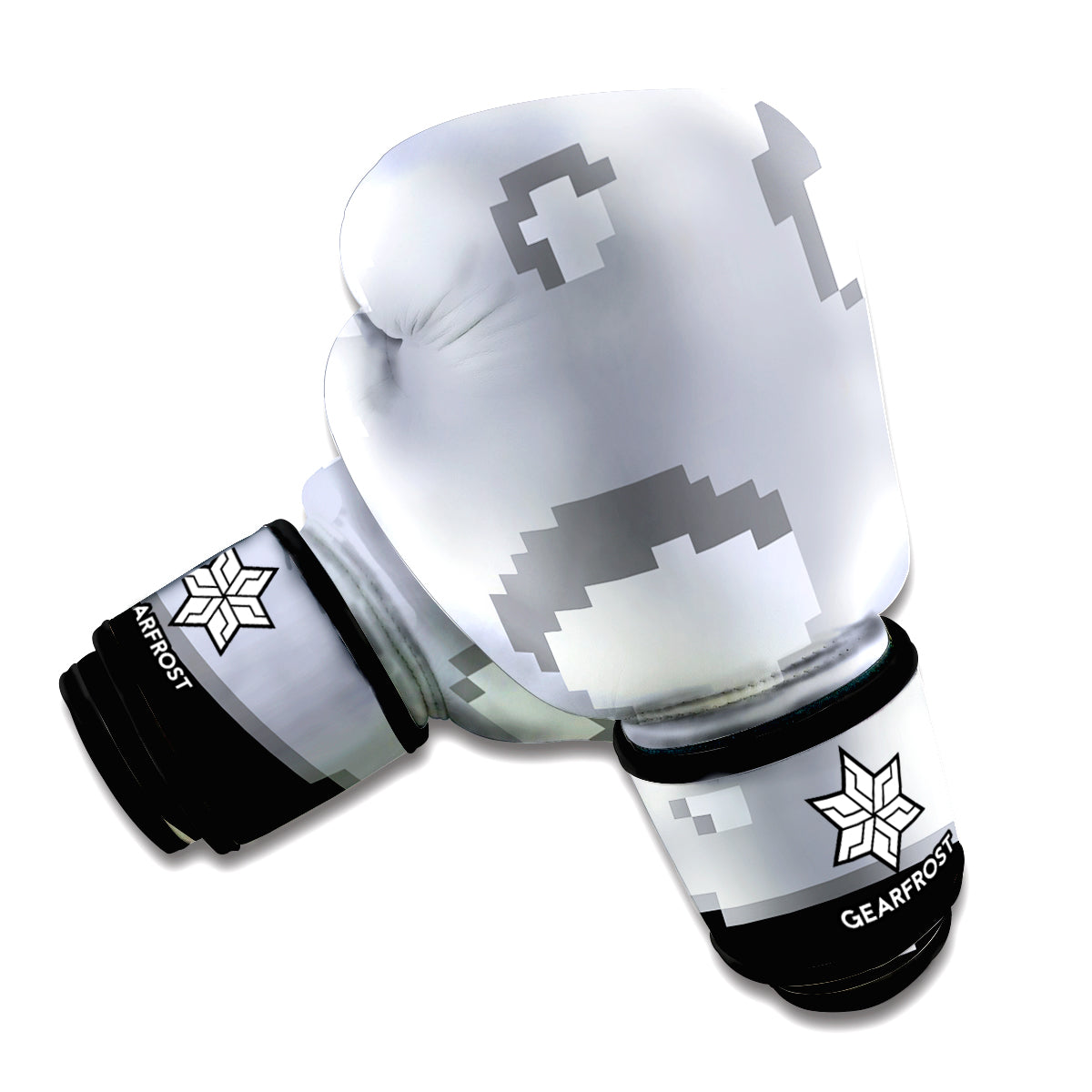 8-Bit Pixel Moon Print Boxing Gloves